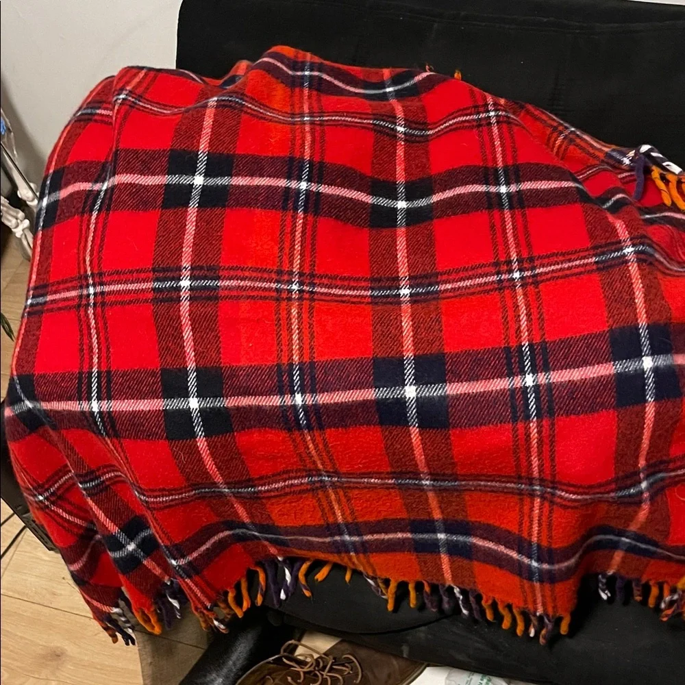 Faribo Plaid Red and Orange Scarf - Picture 5 of 6